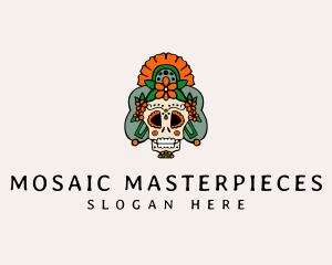 Mexican Floral Skull  logo design