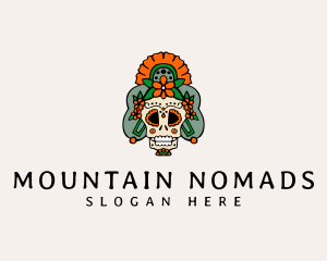 Mexican Floral Skull  logo design