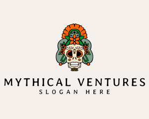 Mexican Floral Skull  logo design