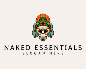 Mexican Floral Skull  logo design