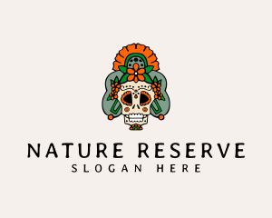 Mexican Floral Skull  logo design