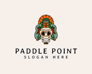 Mexican Floral Skull  logo design