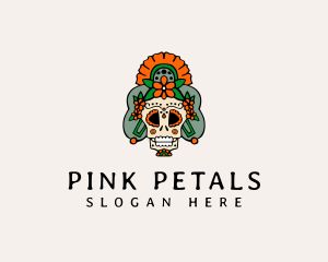 Mexican Floral Skull  logo design