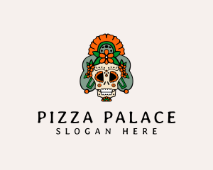 Mexican Floral Skull  logo design