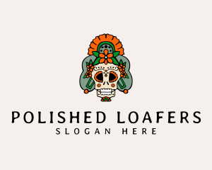 Mexican Floral Skull  logo design