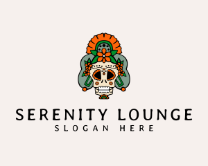 Mexican Floral Skull  logo design