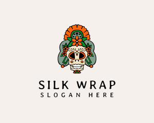 Mexican Floral Skull  logo design