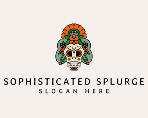 Mexican Floral Skull  logo design