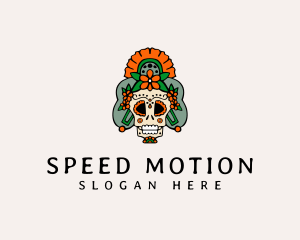 Mexican Floral Skull  logo design