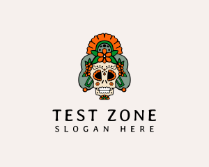 Mexican Floral Skull  logo design