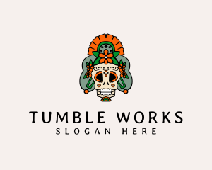 Mexican Floral Skull  logo design