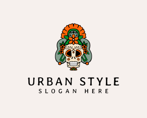 Mexican Floral Skull  logo