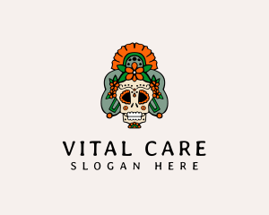 Mexican Floral Skull  logo
