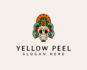 Mexican Floral Skull  logo design