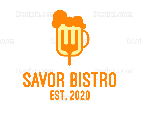 Beer Mug Fork Restaurant Logo