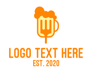Cave - Beer Mug Fork Restaurant logo design