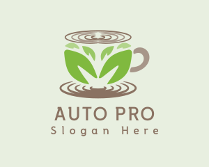 Leaf Tea Coffee Cup logo