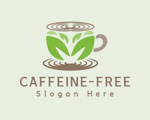 Leaf Tea Coffee Cup logo design