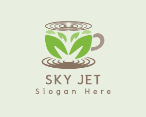 Leaf Tea Coffee Cup logo