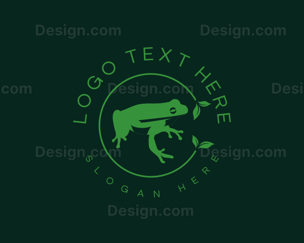 Amphibian Frog Leaf Logo
