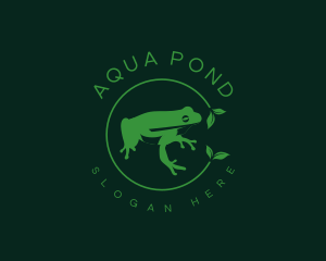 Amphibian Frog Leaf logo design