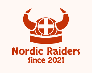 Nordic Viking Helmet logo design