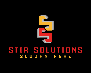 3D Monogram Letter SS logo design