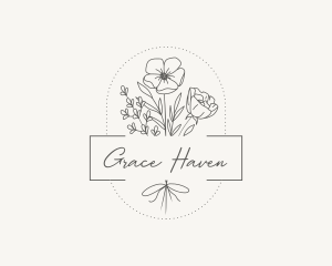 Floral Bouquet Floristry Logo