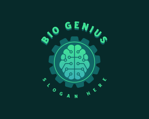 Cogwheel Brain Technology logo design