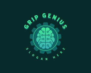 Cogwheel Brain Technology logo design