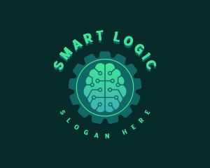 Cogwheel Brain Technology logo design