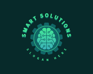 Cogwheel Brain Technology logo design