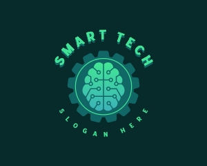 Cogwheel Brain Technology logo design