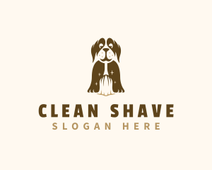 Cleaning Broom Dog logo design