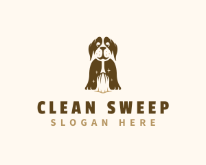 Cleaning Broom Dog logo design