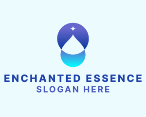 Sparkle Water Droplet logo design