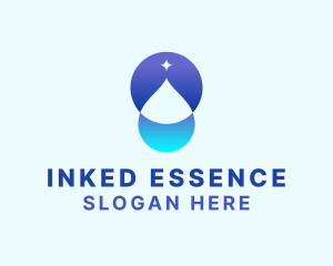 Sparkle Water Droplet logo design