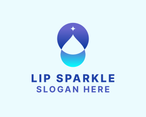 Sparkle Water Droplet logo design