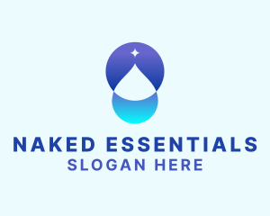 Sparkle Water Droplet logo design