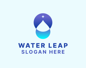 Sparkle Water Droplet logo design