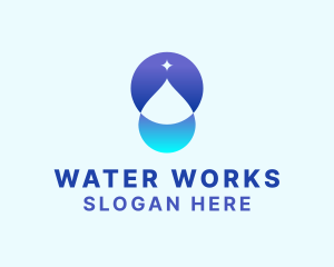 Sparkle Water Droplet logo design