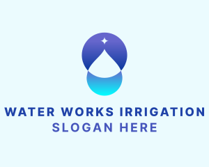 Sparkle Water Droplet logo design