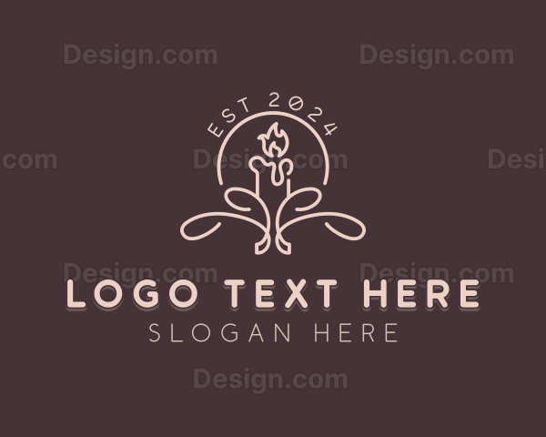 Candle Interior Design Decor Logo