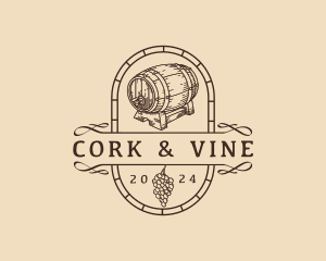 Liquor Wine Barrel logo design