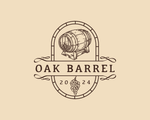 Liquor Wine Barrel logo design