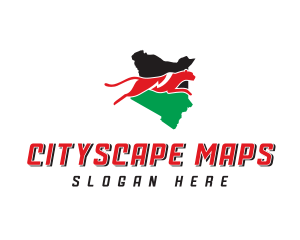 Cheetah Kenya Map logo design