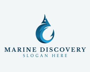 Marine Fishing Hook logo design