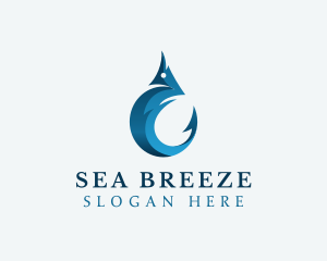 Marine Fishing Hook logo design