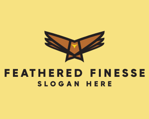 Flying Hawk Bird logo