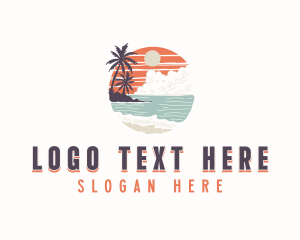 Tropical Beach Vacation Logo